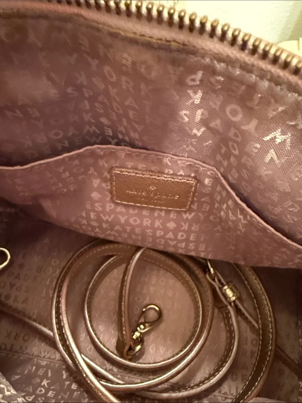 Kate Spade Metallic Rose Gold Purse